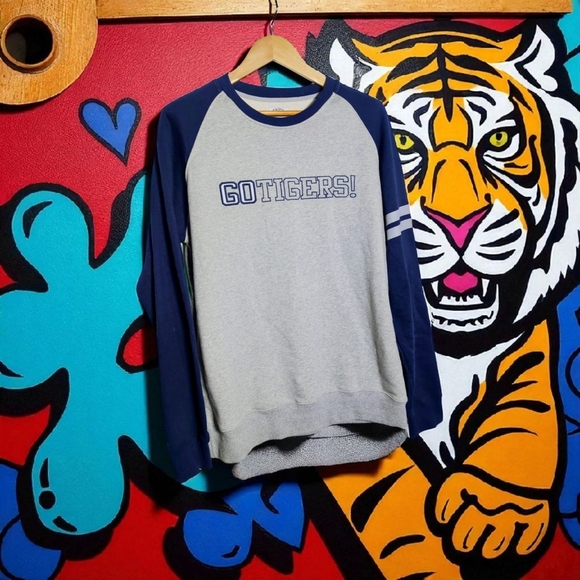 GoTigers! Taipei Tigers XL Street wear Men's Gray and Blue Sweatshirt - Picture 1 of 5